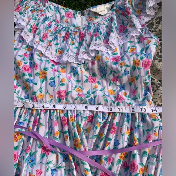 VINTAGE Oscar de la Renta Floral Summer Tea Dress - Picture 11 of 12